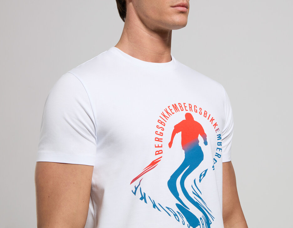 Men's faded print T-shirt, WHITE Men's faded print T-shirt, WHITE, hi-res-1