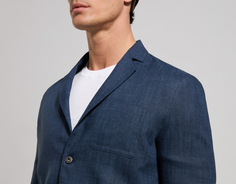 Canvas men's blazer, DRESS BLUES Canvas men's blazer, DRESS BLUES, hi-res-1