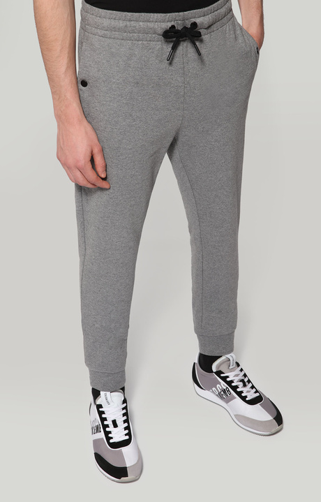 Sweatpants with rubberized patch, DARK GREY MELANGE Sweatpants with rubberized patch, DARK GREY MELANGE, hi-res-1