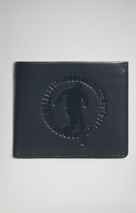Men's wallet with embossed logo, BLUE Men's wallet with embossed logo, BLUE, hi-res-1