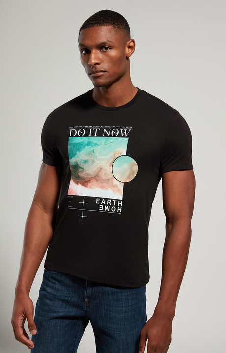 Men's print T-shirt, BLACK, hi-res-1