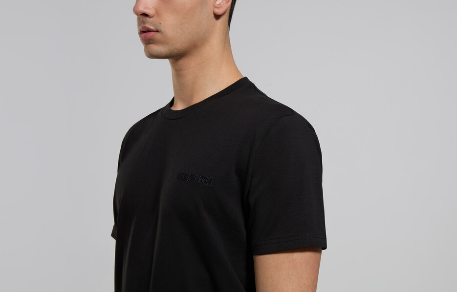 Embroidered men's T-shirt, BLACK Embroidered men's T-shirt, BLACK, hi-res-1
