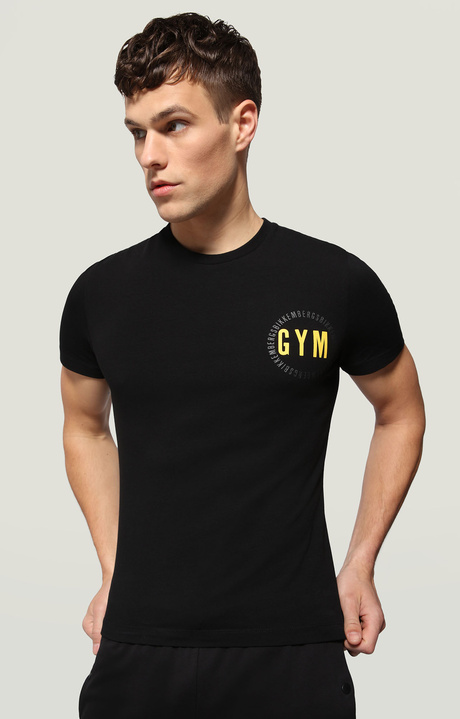 Men's T-shirt with Gym print, BLACK Men's T-shirt with Gym print, BLACK, hi-res-1