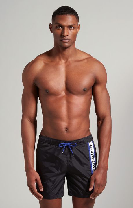 Men's boardshorts with tape, BLACK Men's boardshorts with tape, BLACK, hi-res-1