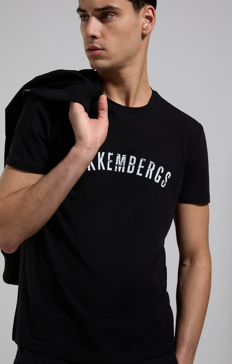 Men's print T-shirt, BLACK Men's print T-shirt, BLACK, hi-res-1