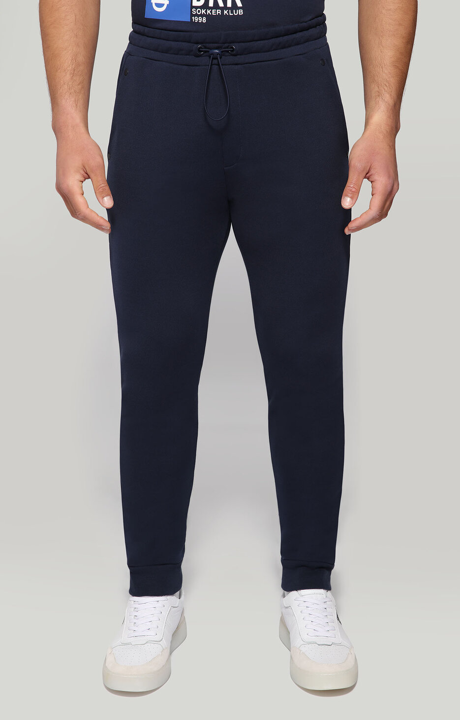 Men's sweatpants with tape, BLUE Men's sweatpants with tape, BLUE, hi-res-1