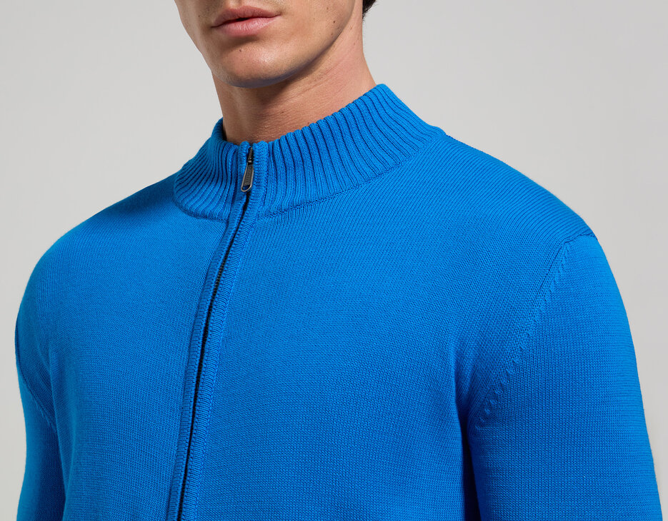 Men's zip pullover, MEDITERRANIAN BLUE Men's zip pullover, MEDITERRANIAN BLUE, hi-res-1
