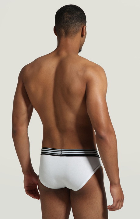 2-pack men's briefs with stripes, WHITE 2-pack men's briefs with stripes, WHITE, hi-res-1