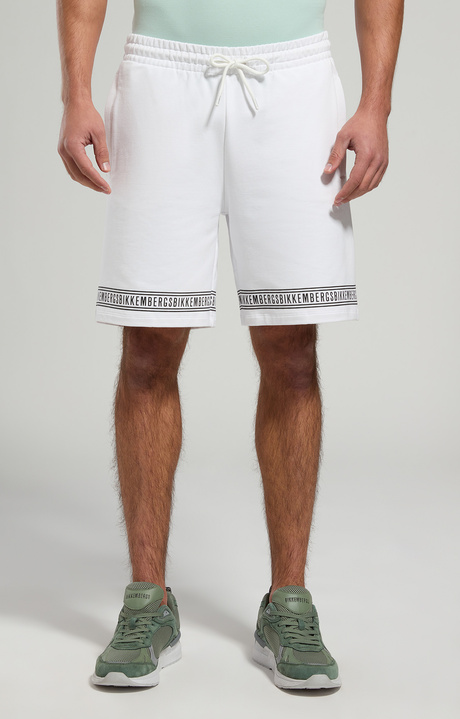 Men's shorts with tape, WHITE, hi-res-1