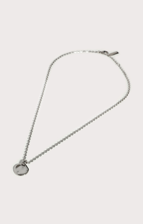 Men's necklace with medal pendant and diamond, WHITE Men's necklace with medal pendant and diamond, WHITE, hi-res-1