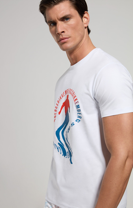 Men's faded print T-shirt, WHITE Men's faded print T-shirt, WHITE, hi-res-1