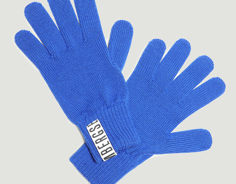Men's gloves in blended wool, BLUE Men's gloves in blended wool, BLUE, hi-res-1
