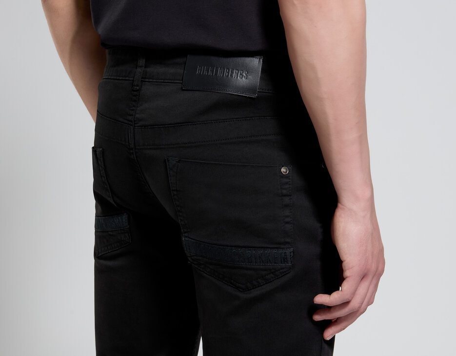 Men's slim fit 5-pocket pants, BLACK Men's slim fit 5-pocket pants, BLACK, hi-res-1