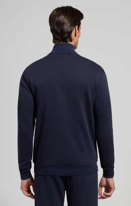 Men's sweatshirt with contrast intarsia, DRESS BLUES Men's sweatshirt with contrast intarsia, DRESS BLUES, hi-res-1