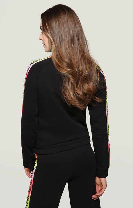 Women's sweatshirt with tie-dye detail, BLACK Women's sweatshirt with tie-dye detail, BLACK, hi-res-1