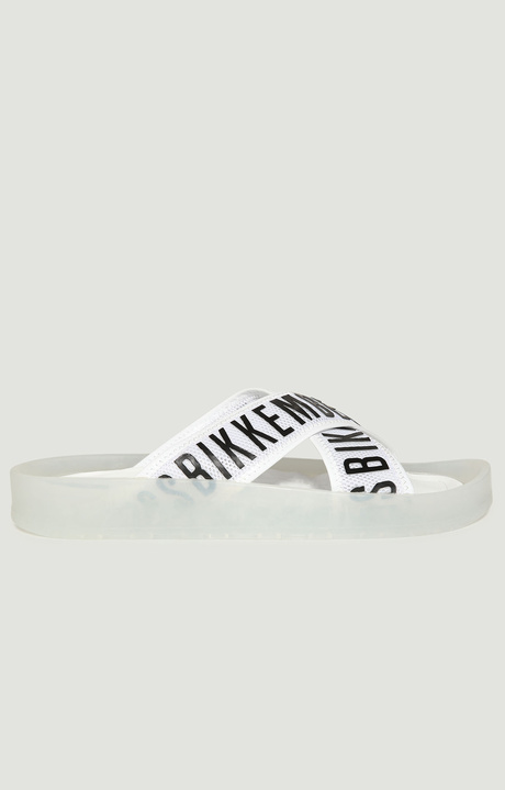 Women's sandals with criss-cross bands, WHITE Women's sandals with criss-cross bands, WHITE, hi-res-1