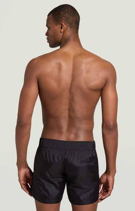 Men's swim shorts with tape, BLACK Men's swim shorts with tape, BLACK, hi-res-1