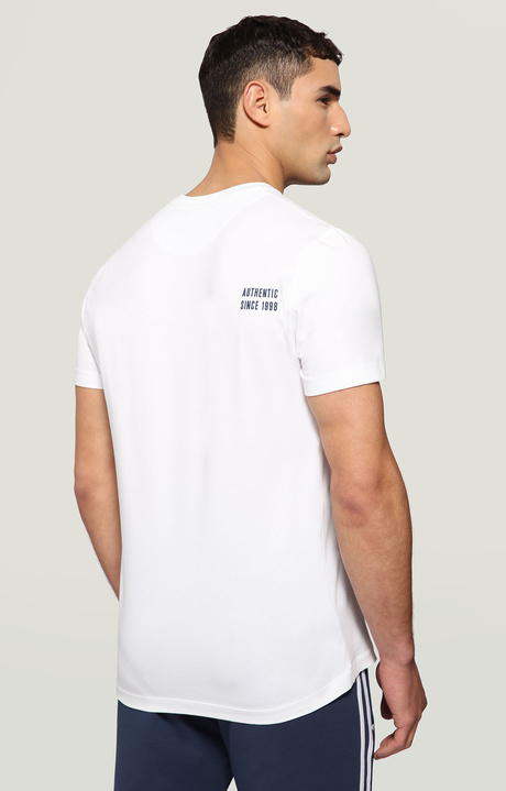 Men's T-shirt with sport print in front and back, OPTICAL WHITE Men's T-shirt with sport print in front and back, OPTICAL WHITE, hi-res-1