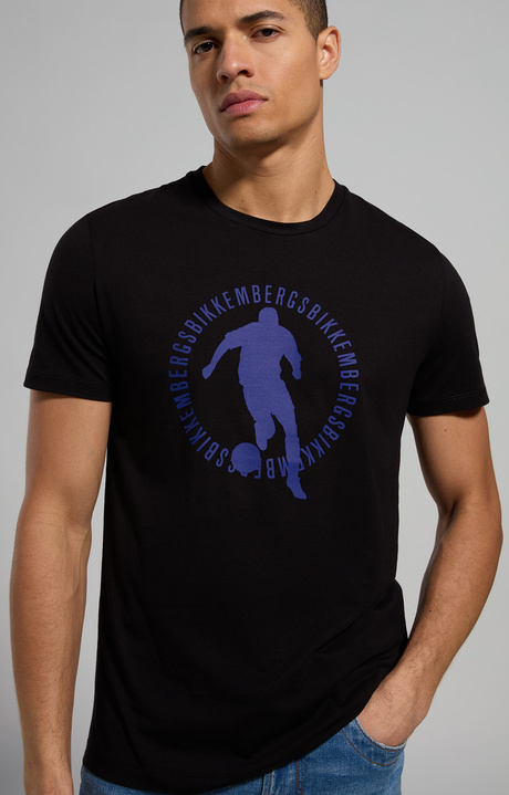 Slub cotton men's T-shirt, BLACK Slub cotton men's T-shirt, BLACK, hi-res-1