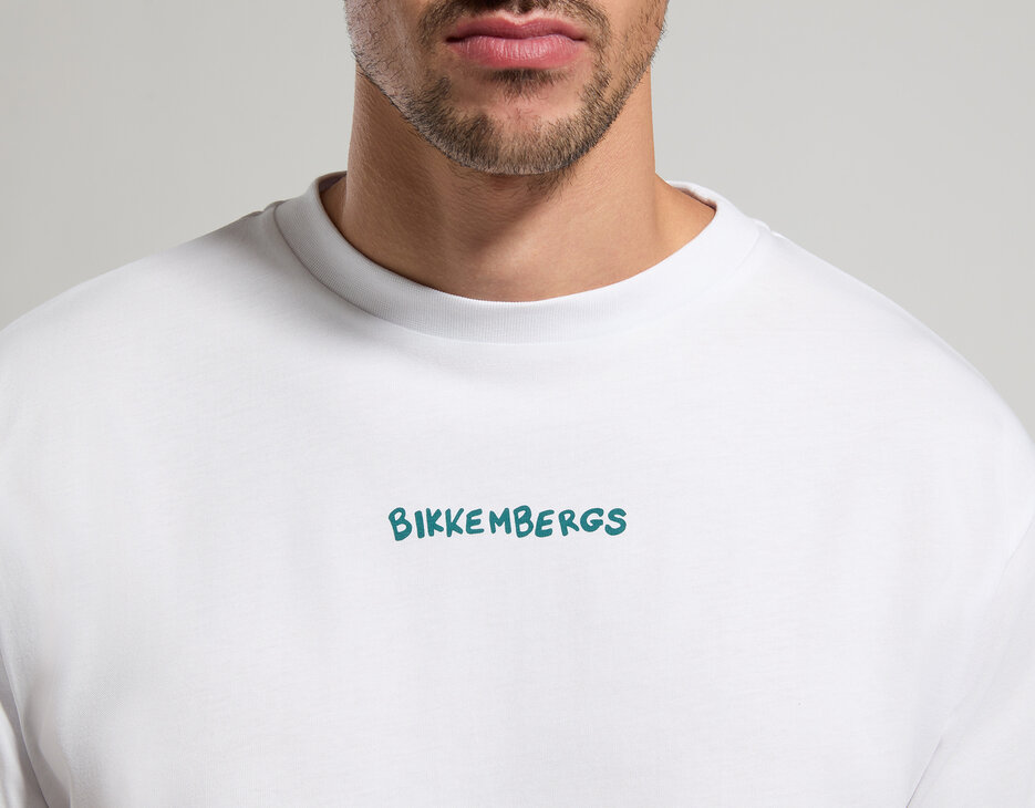 Men's T-shirt with back print, WHITE Men's T-shirt with back print, WHITE, hi-res-1