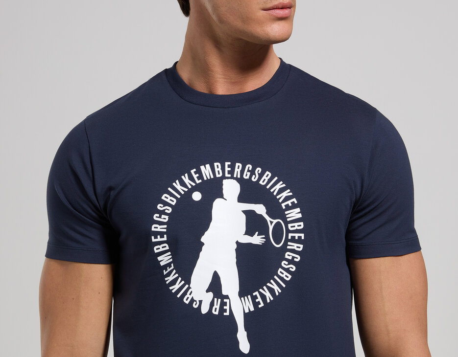Men's T-shirt in stretch jersey, DRESS BLUES Men's T-shirt in stretch jersey, DRESS BLUES, hi-res-1