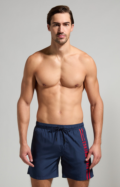 Striped men's boardshorts, NAVY, hi-res-1
