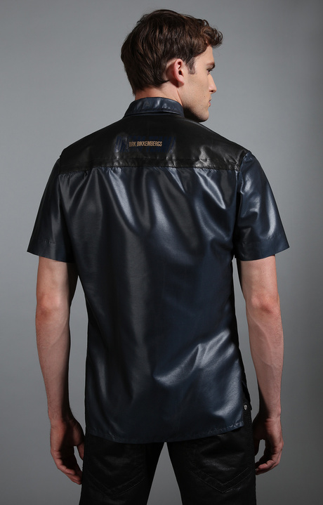 Men's navy short sleeved shirt, NAVY/BLACK Men's navy short sleeved shirt, NAVY/BLACK, hi-res-1