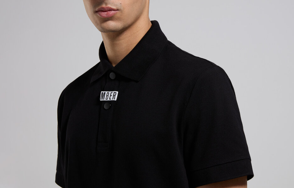Stretch piquet men's polo shirt, BLACK Stretch piquet men's polo shirt, BLACK, hi-res-1
