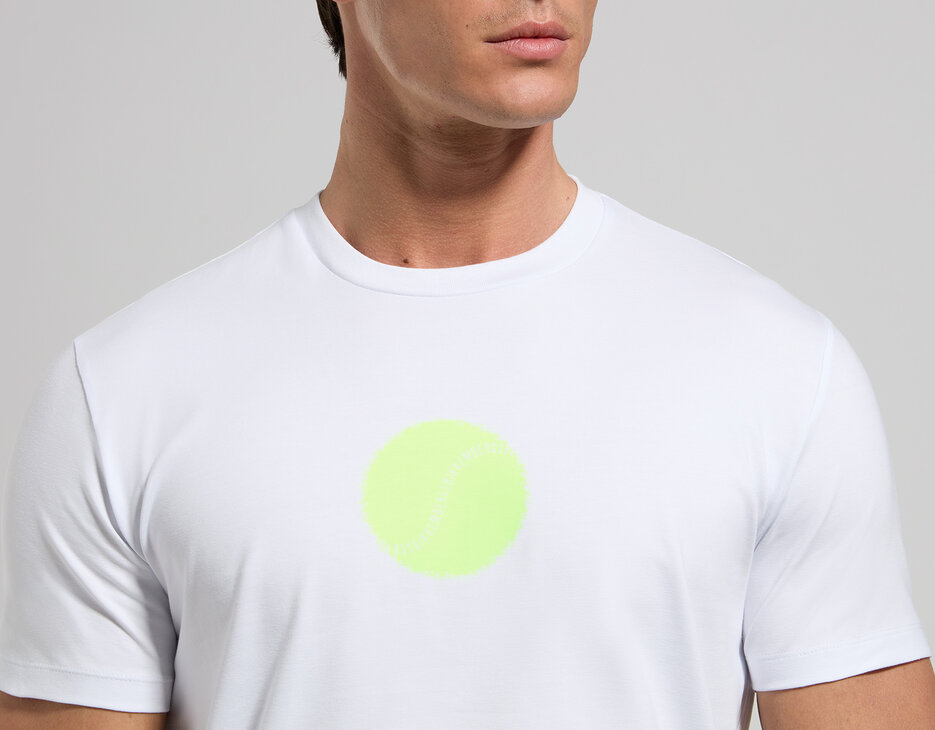 Men's tennis print T-shirt, WHITE Men's tennis print T-shirt, WHITE, hi-res-1