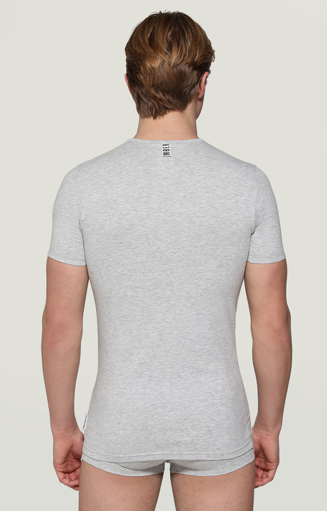 Men's V-neck undershirt, GREY MELANGE Men's V-neck undershirt, GREY MELANGE, hi-res-1