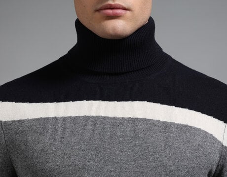 MAGLIA - KNITWEAR, NAVY/GREY, hi-res-1