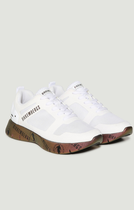 Women's sneakers Fleurienne with printed soles, WHITE Women's sneakers Fleurienne with printed soles, WHITE, hi-res-1