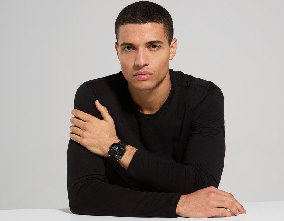 Dual Time watch, BLACK/BLACK Dual Time watch, BLACK/BLACK, hi-res-1
