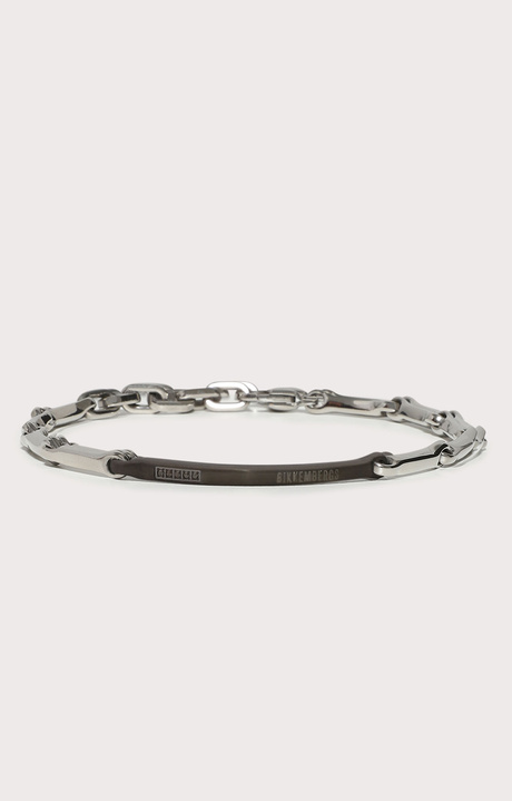 Men's two-tone bracelet with diamonds, DARK GREY/WHITE Men's two-tone bracelet with diamonds, DARK GREY/WHITE, hi-res-1