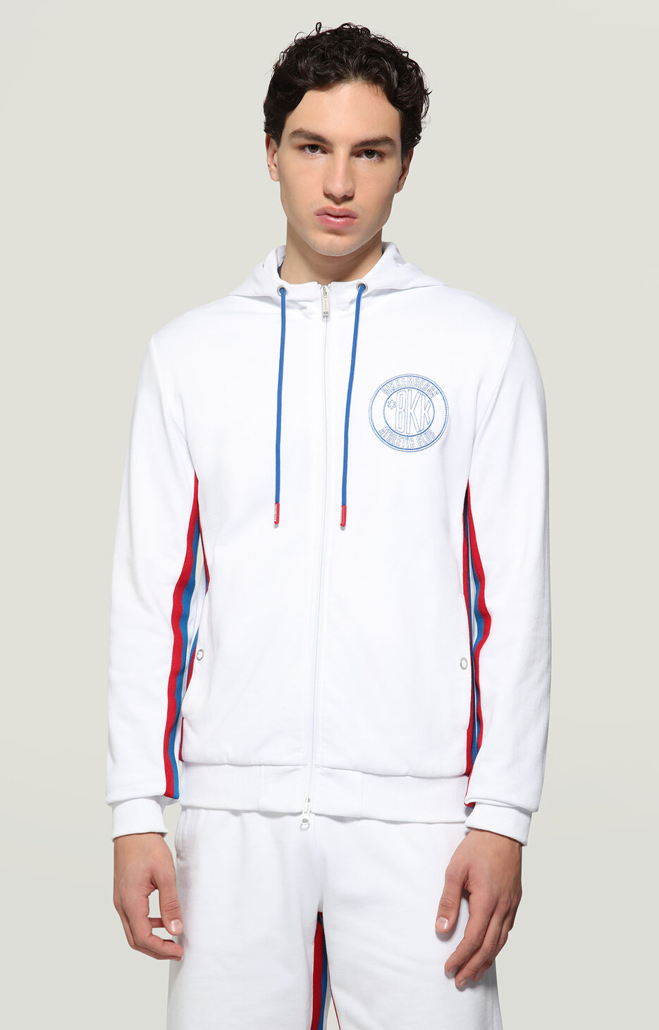 Men's zip jacket in fleece, OPTICAL WHITE Men's zip jacket in fleece, OPTICAL WHITE, hi-res-1