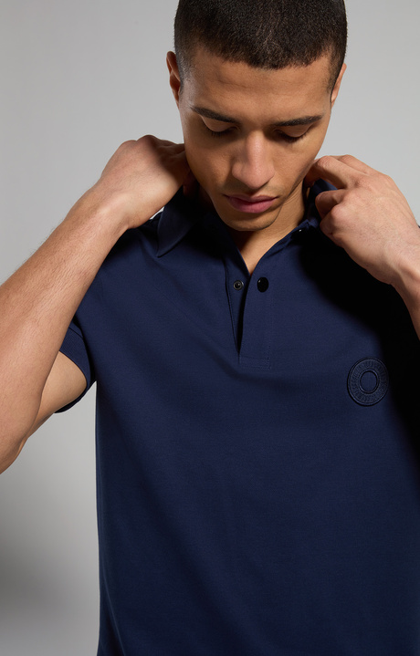 Men's stretch piquet polo shirt, DRESS BLUES Men's stretch piquet polo shirt, DRESS BLUES, hi-res-1