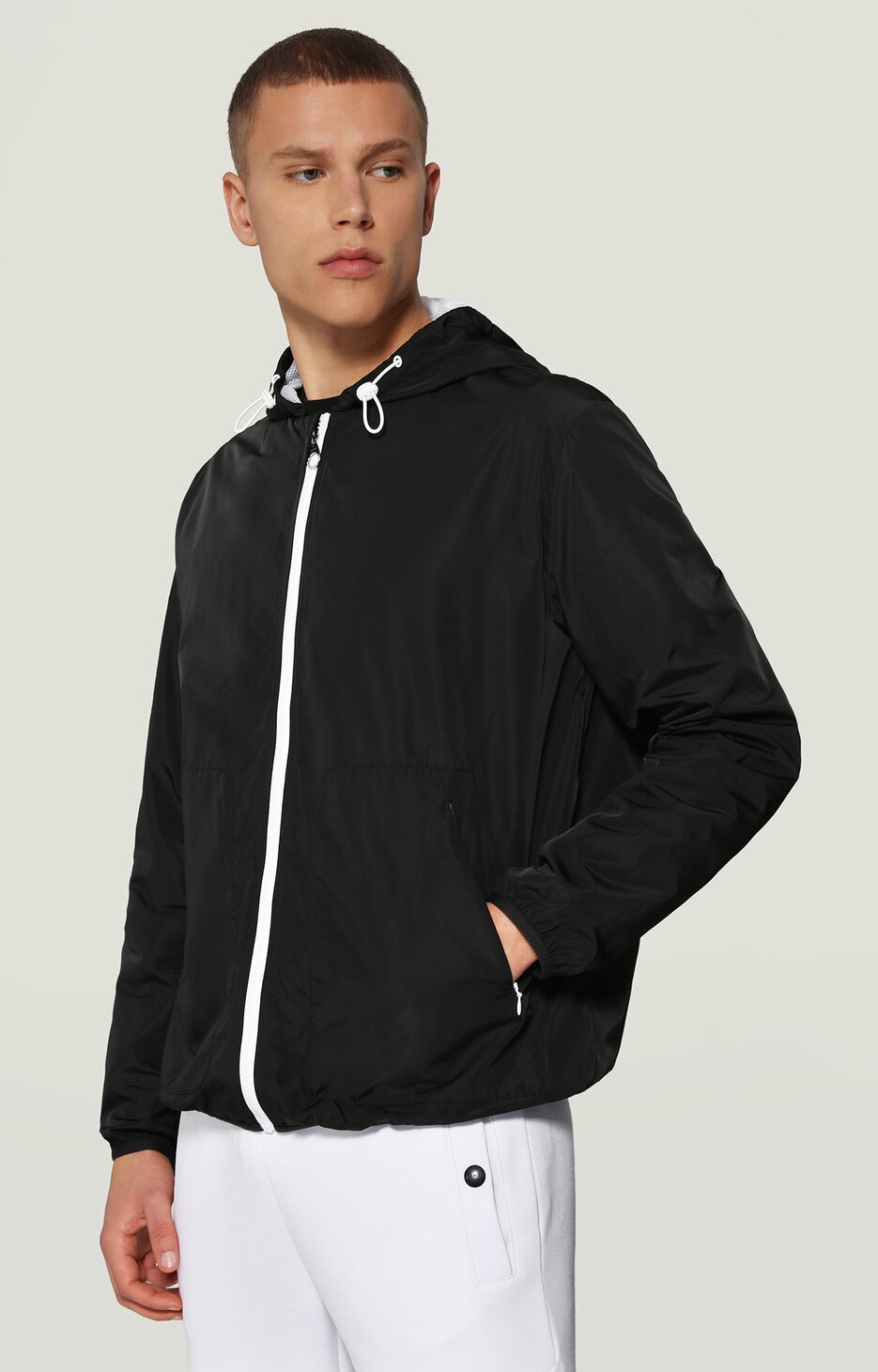 Windbreaker jacket with textured print, BLACK Windbreaker jacket with textured print, BLACK, hi-res-1