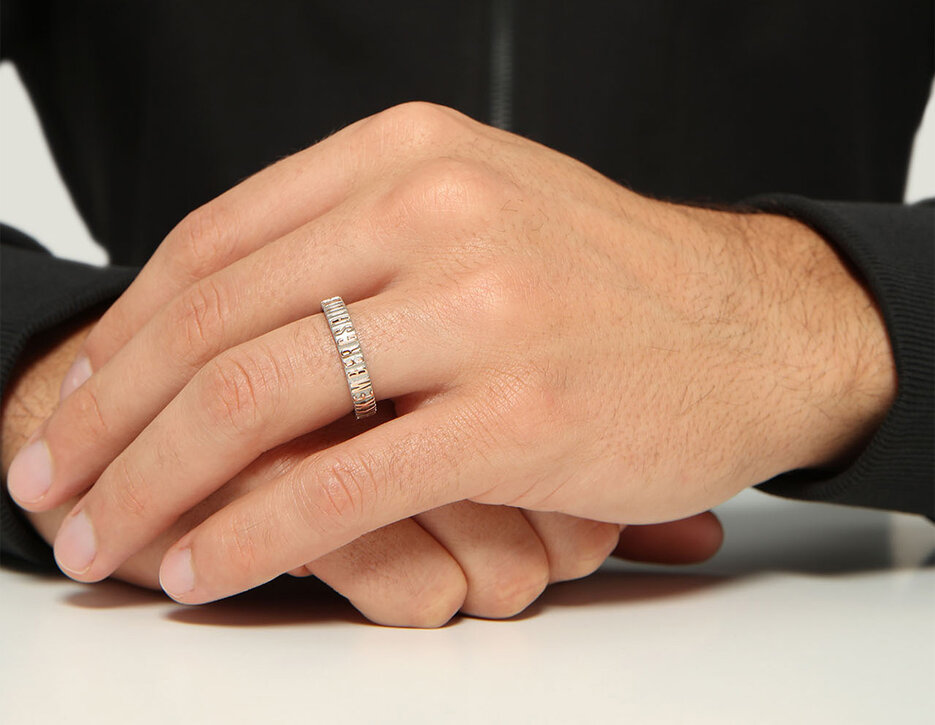 Bikkembergs unisex ring with embossed lettering, 290 Bikkembergs unisex ring with embossed lettering, 290, hi-res-1