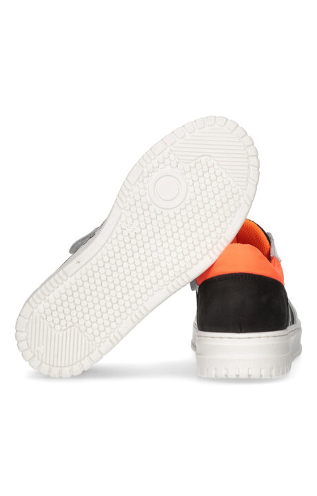 LOW CUT LACE-UP SNEAKER, WHITE/BLACK/ORANGE, hi-res-1