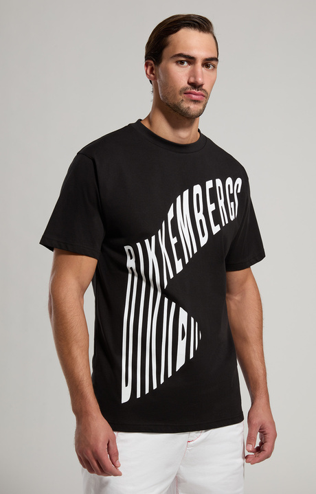 Men's print jersey T-shirt, BLACK, hi-res-1