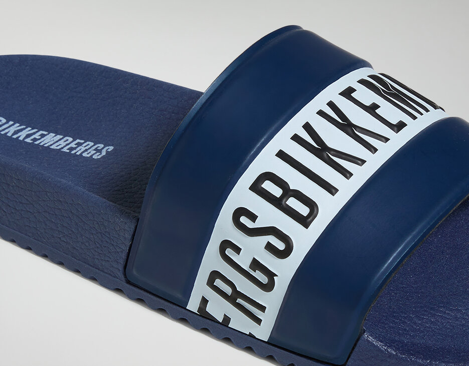 Men's rubber sliders - Pool, NAVY/WHITE Men's rubber sliders - Pool, NAVY/WHITE, hi-res-1