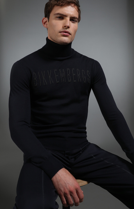 Men's navy turtleneck sweater, NAVY Men's navy turtleneck sweater, NAVY, hi-res-1