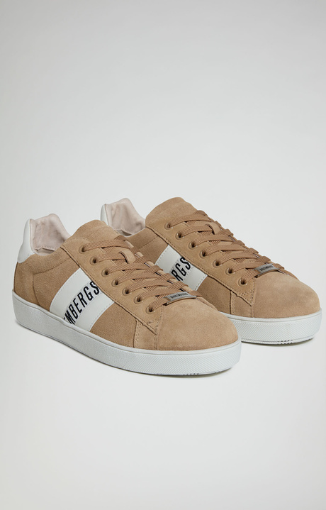 Recoba M men's sneakers with eco fur, TAUPE/OFF WHITE Recoba M men's sneakers with eco fur, TAUPE/OFF WHITE, hi-res-1