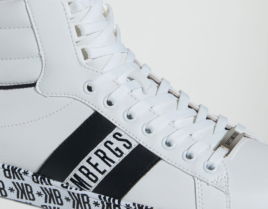 Recoba M men's sneakers with printed sole, WHITE/BLACK Recoba M men's sneakers with printed sole, WHITE/BLACK, hi-res-1