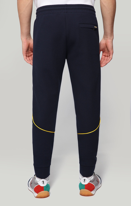 Track pants with contrast logo piping, BLUE Track pants with contrast logo piping, BLUE, hi-res-1