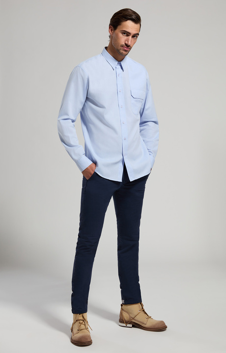 Men's chinos with embroidery, DRESS BLUES, hi-res-1