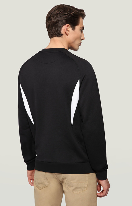 Sweatshirt with inserts and textured logo, BLACK Sweatshirt with inserts and textured logo, BLACK, hi-res-1