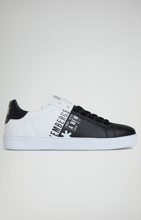 Recoba M color-block men's sneakers, BLACK/WHITE Recoba M color-block men's sneakers, BLACK/WHITE, hi-res-1