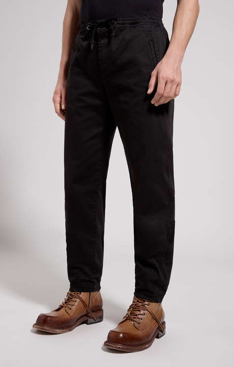 Men's gabardine joggers, BLACK Men's gabardine joggers, BLACK, hi-res-1