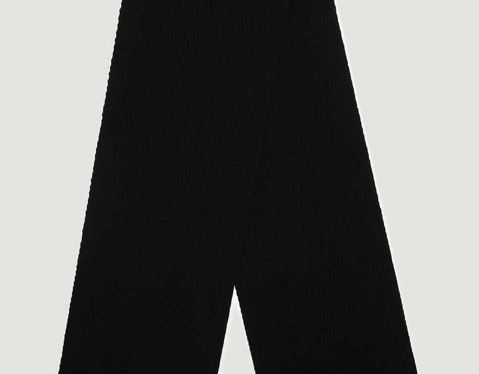 Men's scarf with patch 25x180 cm, BLACK Men's scarf with patch 25x180 cm, BLACK, hi-res-1